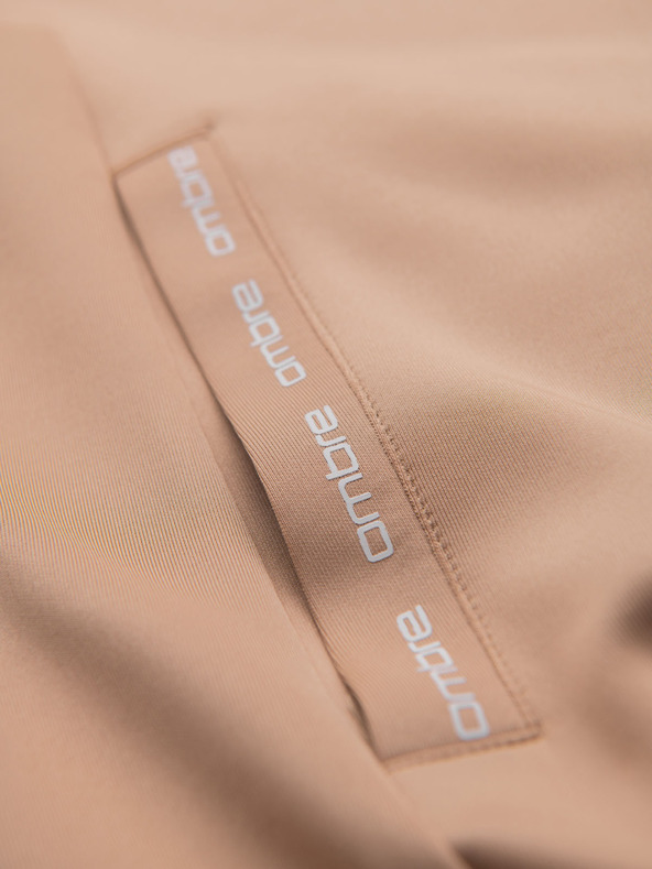 Ombre Clothing Hanorac bărbătesc cu fermoar și glugă cu margine - bej