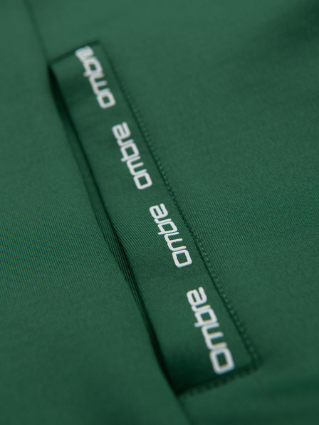 Ombre Clothing Hanorac bărbătesc cu fermoar și glugă cu margine - verde închis