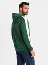 Ombre Clothing Hanorac bărbătesc cu fermoar și glugă cu margine - verde închis