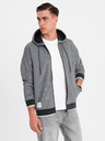 Ombre Clothing Hanorac bărbătesc cu structură moale și glugă - negru