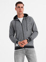 Ombre Clothing Hanorac bărbătesc cu structură moale și glugă - negru