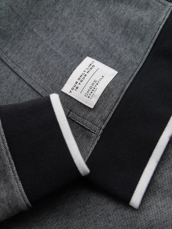 Ombre Clothing Hanorac bărbătesc cu structură moale și glugă - negru