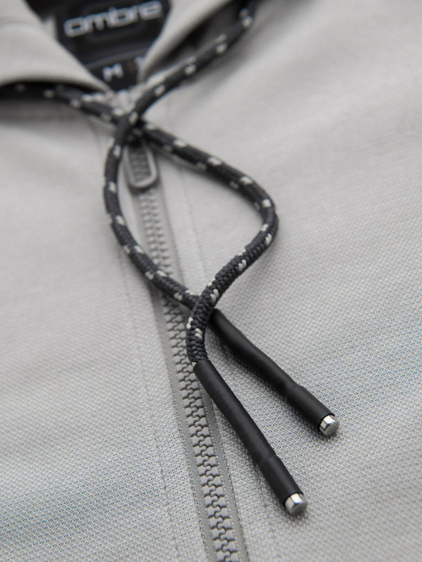 Ombre Clothing Hanorac bărbătesc cu structură moale și glugă - gri