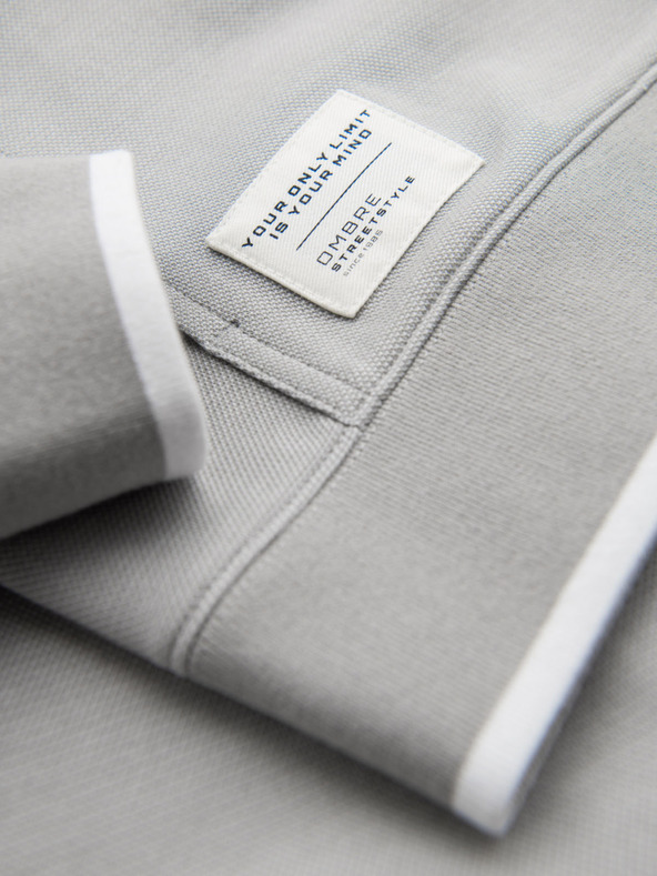 Ombre Clothing Hanorac bărbătesc cu structură moale și glugă - gri