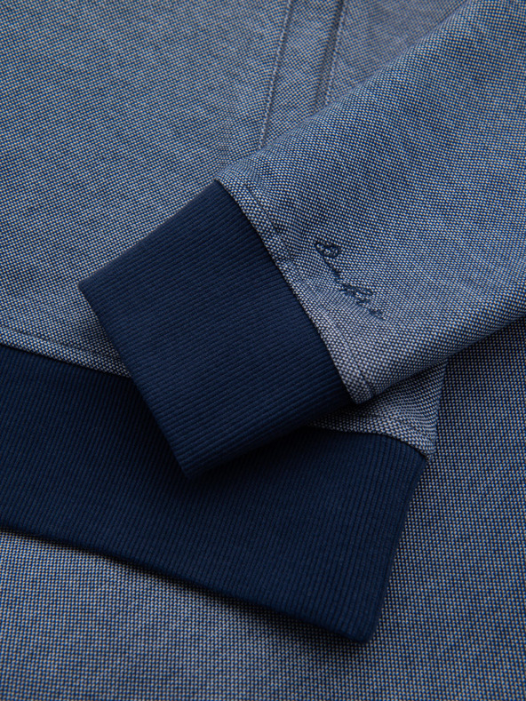 Ombre Clothing Geacă bomber tricotată bărbătească - albastru închis