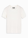 Ombre Clothing Tricou tricotat bărbătesc cu textură fină - alb
