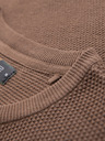 Ombre Clothing Cămașă tricotată bărbătească cu textură fină - maro deschis