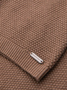Ombre Clothing Cămașă tricotată bărbătească cu textură fină - maro deschis
