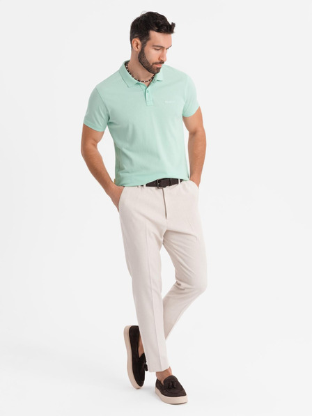 Ombre Clothing Tricou polo din țesătură pique din bumbac - mentă
