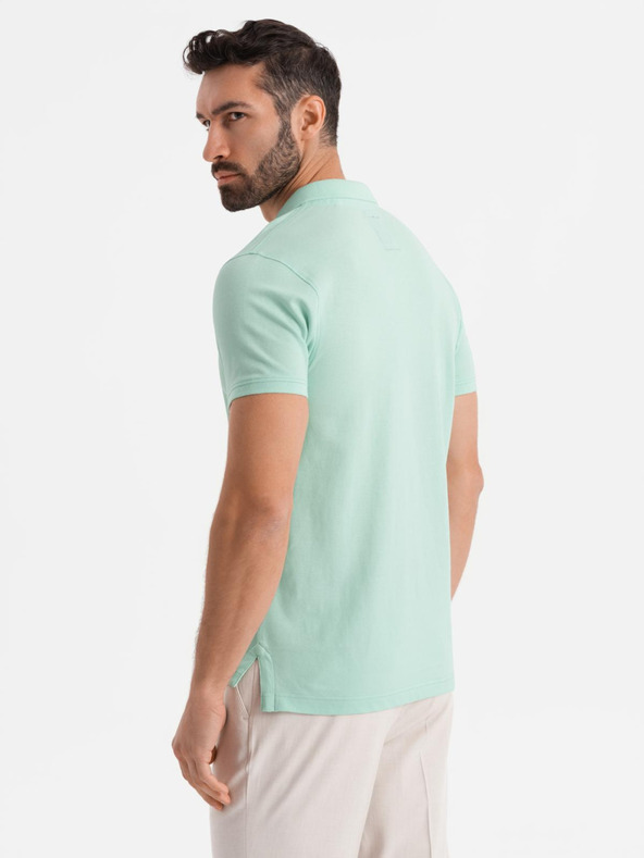Ombre Clothing Tricou polo din țesătură pique din bumbac - mentă