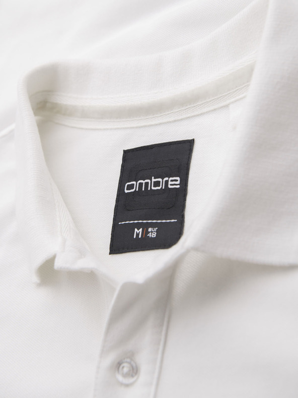 Ombre Clothing Tricou polo din țesătură pique din bumbac - crem