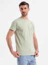 Ombre Clothing Tricou bărbătesc din bumbac cu imprimeu și decolteu rotund - mentă