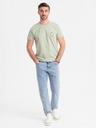 Ombre Clothing Tricou bărbătesc din bumbac cu imprimeu și decolteu rotund - mentă
