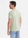 Ombre Clothing Tricou bărbătesc din bumbac cu imprimeu și decolteu rotund - mentă