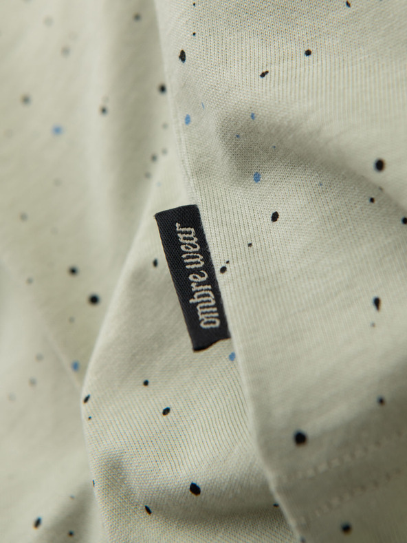 Ombre Clothing Tricou bărbătesc din bumbac cu imprimeu și decolteu rotund - mentă
