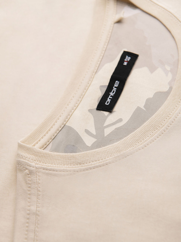 Ombre Clothing Tricou bărbătesc din bumbac cu imprimeu pe buzunar - turcoaz