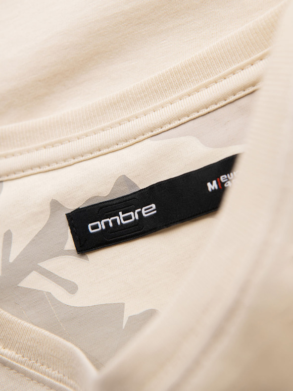 Ombre Clothing Tricou bărbătesc din bumbac cu imprimeu pe buzunar - turcoaz