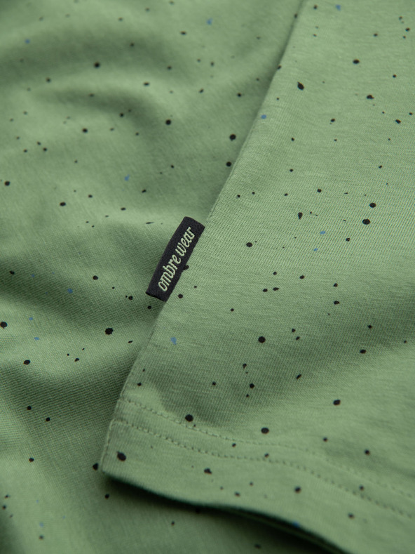 Ombre Clothing Tricou din bumbac pentru bărbați cu imprimeu și decolteu rotund - verde