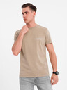 Ombre Clothing Tricou din bumbac cu imprimeu pe piept și spate - bej închis
