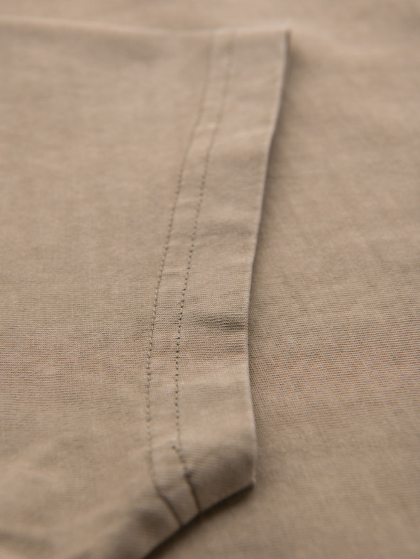 Ombre Clothing Tricou din bumbac cu imprimeu pe piept și spate - bej închis