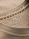 Ombre Clothing Tricou din bumbac cu imprimeu pe piept și spate - bej închis