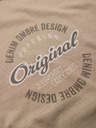 Ombre Clothing Tricou din bumbac cu imprimeu pe piept și spate - bej închis