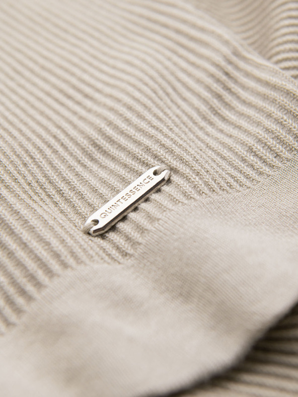 Ombre Clothing Tricou tricotat pentru bărbați cu nasturi la decolteu - gri deschis