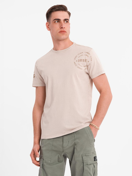 Ombre Clothing Tricou din bumbac cu imprimeu și decolteu rotund - negru