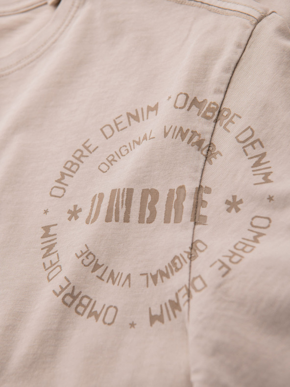 Ombre Clothing Tricou din bumbac cu imprimeu și decolteu rotund - negru