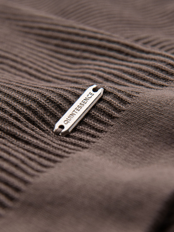 Ombre Clothing Tricou tricotat pentru bărbați cu nasturi la decolteu - gri