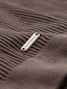 Ombre Clothing Tricou tricotat pentru bărbați cu nasturi la decolteu - gri