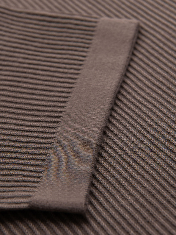 Ombre Clothing Tricou tricotat pentru bărbați cu nasturi la decolteu - gri