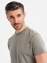 Ombre Clothing Tricou din bumbac cu imprimeu și decolteu rotund - negru