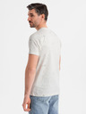 Ombre Clothing Tricou pentru bărbați cu imprimeu și decolteu rotund - alb