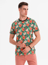 Ombre Clothing Tricou din bumbac pentru bărbați cu imprimeu floral - negru