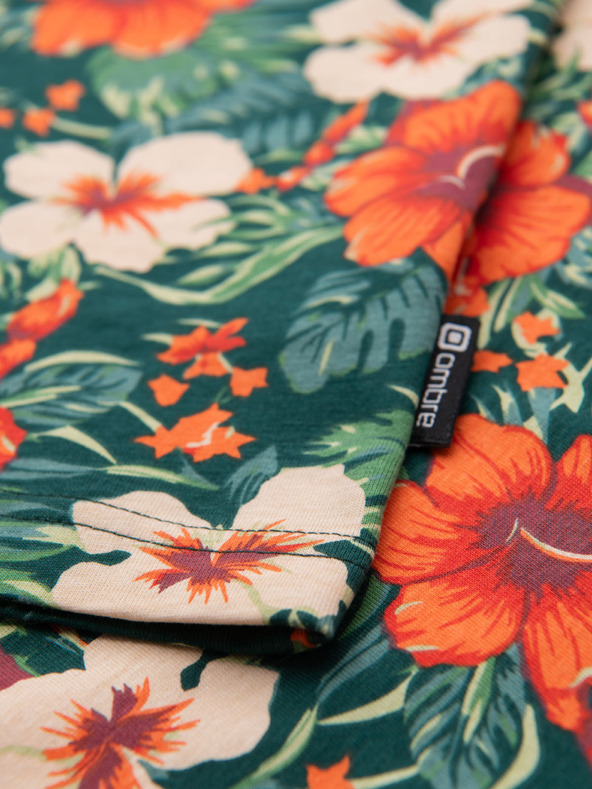 Ombre Clothing Tricou din bumbac pentru bărbați cu imprimeu floral - negru