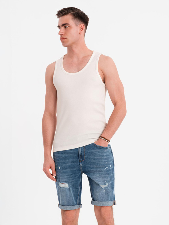 Ombre Clothing Tricou basic din bumbac pentru bărbați - alb