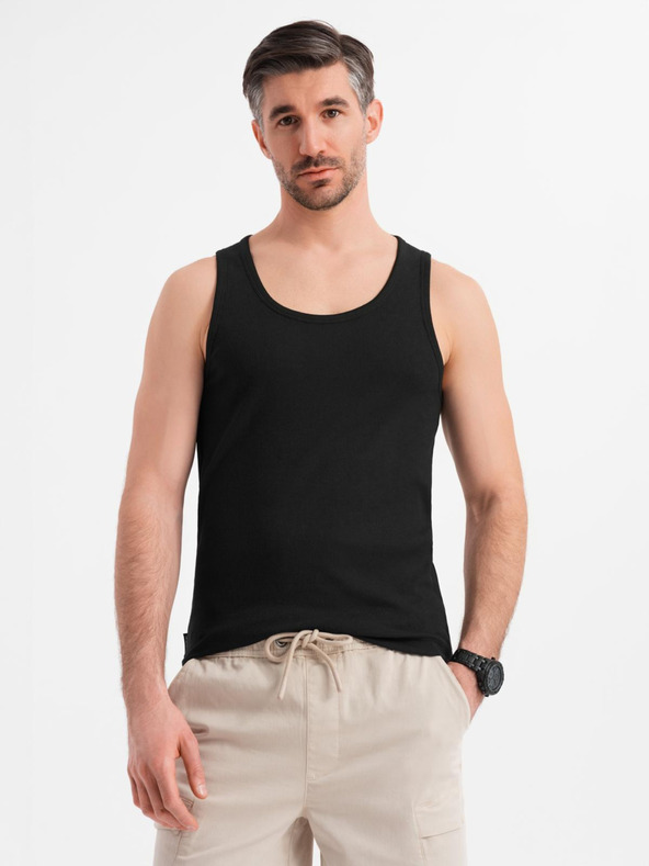 Ombre Clothing Tricou basic din bumbac pentru bărbați - negru