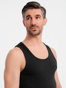 Ombre Clothing Tricou basic din bumbac pentru bărbați - negru