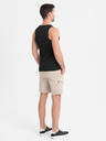 Ombre Clothing Tricou basic din bumbac pentru bărbați - negru