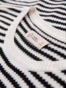 Ombre Clothing Tricou tricotat în dungi marinărești pentru bărbați cu țesătură perforată - alb-negru