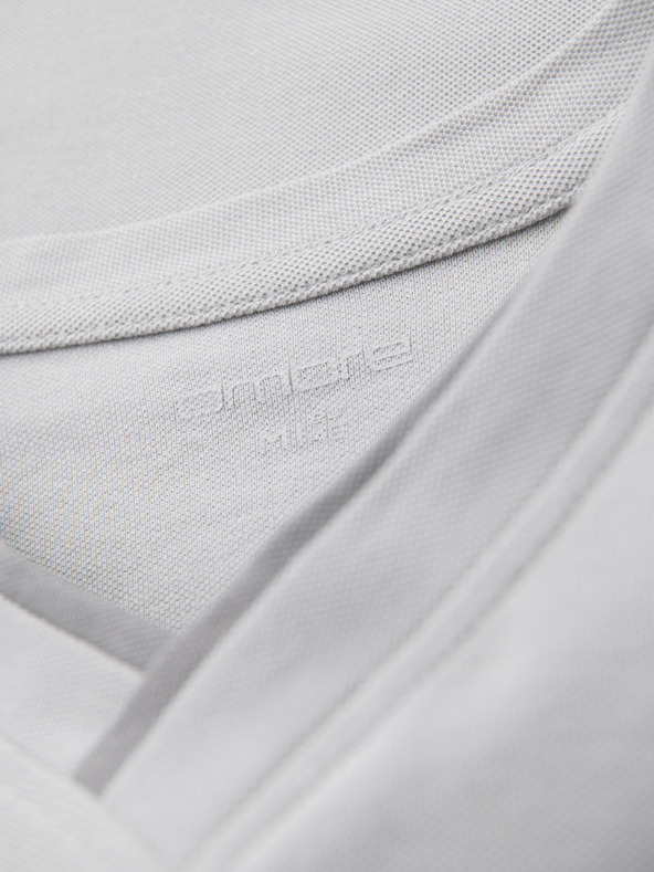 Ombre Clothing Tricou pentru bărbați cu inserții contrastante și decolteu în V - gri deschis