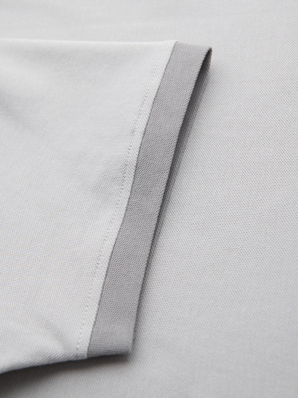 Ombre Clothing Tricou pentru bărbați cu inserții contrastante și decolteu în V - gri deschis