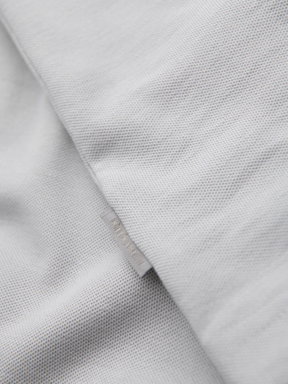 Ombre Clothing Tricou pentru bărbați cu inserții contrastante și decolteu în V - gri deschis