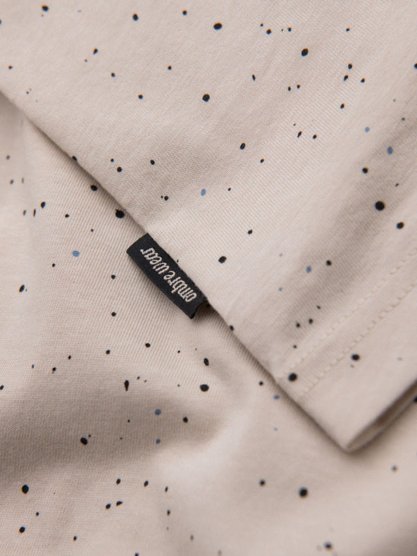 Ombre Clothing Tricou din bumbac pentru bărbați cu imprimeu și decolteu rotund - bej