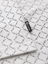 Ombre Clothing Tricou tricotat pentru bărbați cu imprimeu total - alb
