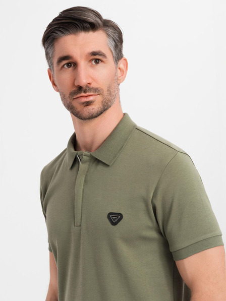 Ombre Clothing Tricou polo cu fermoar - măsliniu