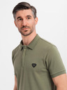 Ombre Clothing Tricou polo cu fermoar - măsliniu