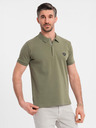 Ombre Clothing Tricou polo cu fermoar - măsliniu