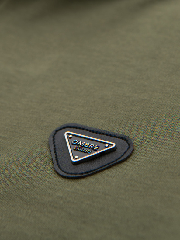 Ombre Clothing Tricou polo cu fermoar - măsliniu